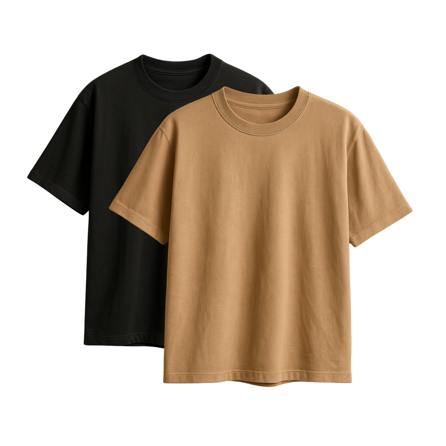 KIT 2 Camisetas Oversized Lisa HEND - Preta & Canela